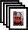 8x10 Picture Frame Set of 4,Black Photo Frame with Mat Display Pictures 5x7 or 8x10 Without Mat,PVC Glass,for Wall Home Office Décor